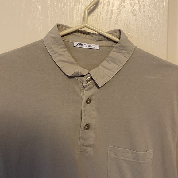 ZARA COMBINATION KNIT POLO STONE - Picture 3 of 5